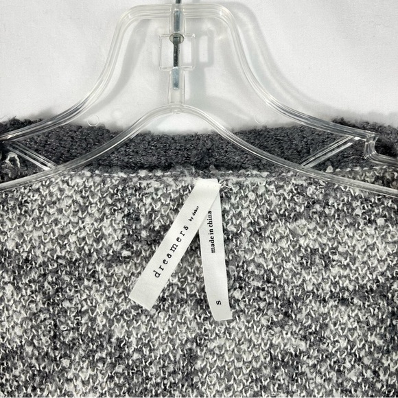 Dreamers by Debut White & Gray Plush Leopard Oversized Eyelash Knit Cardigan S - Picture 3 of 5